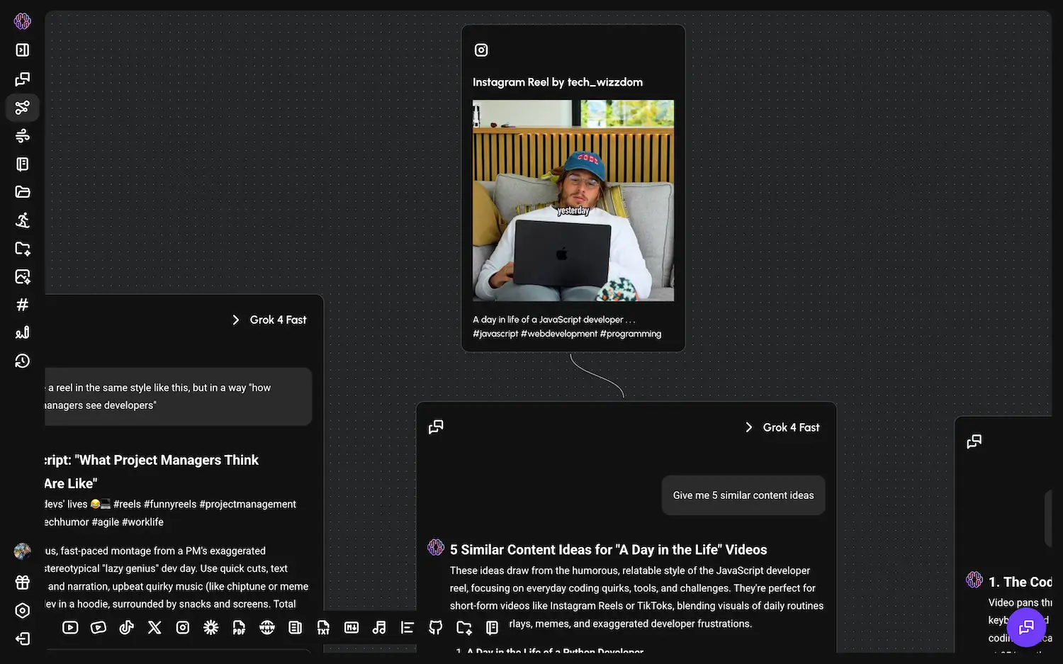 Generate similar content ideas from your viral reels using AI